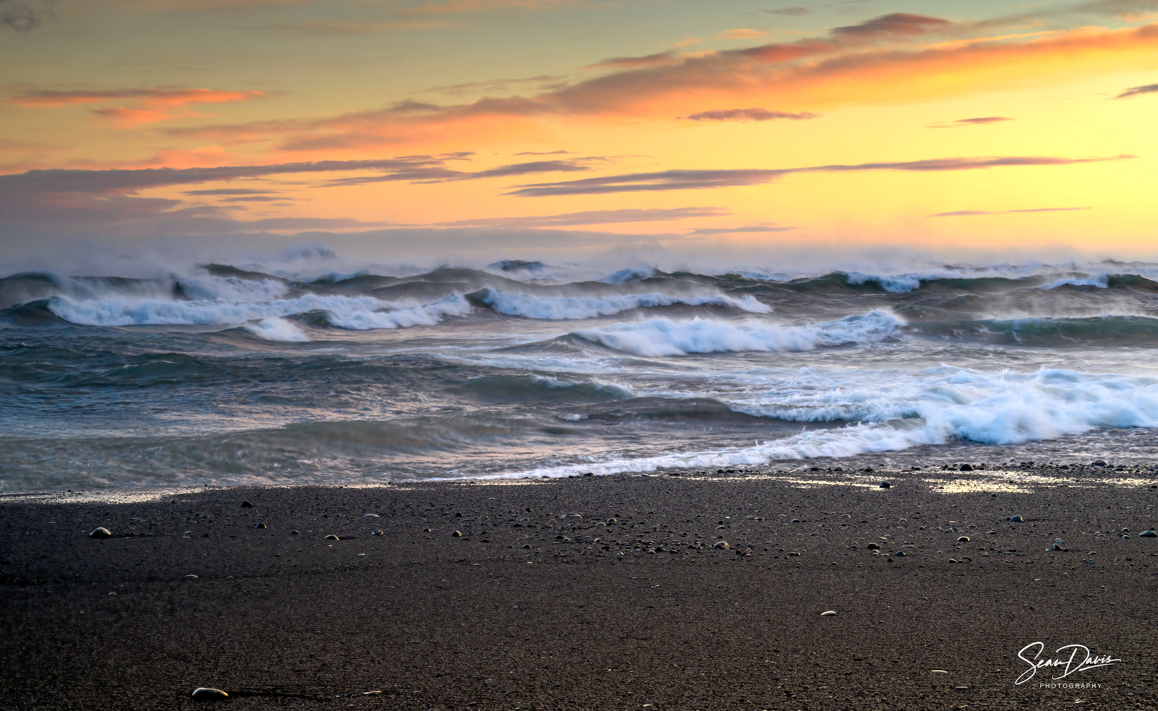Sunset at Diamond Beach, Jökulsárlón