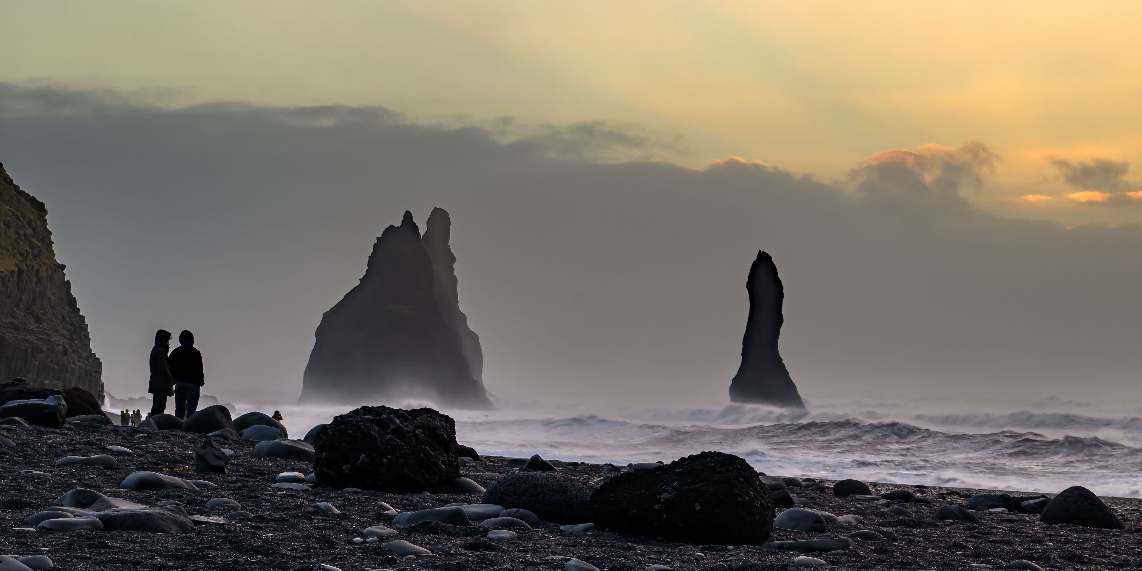 Sunrise over Reynisfjara Black Beach, Vik