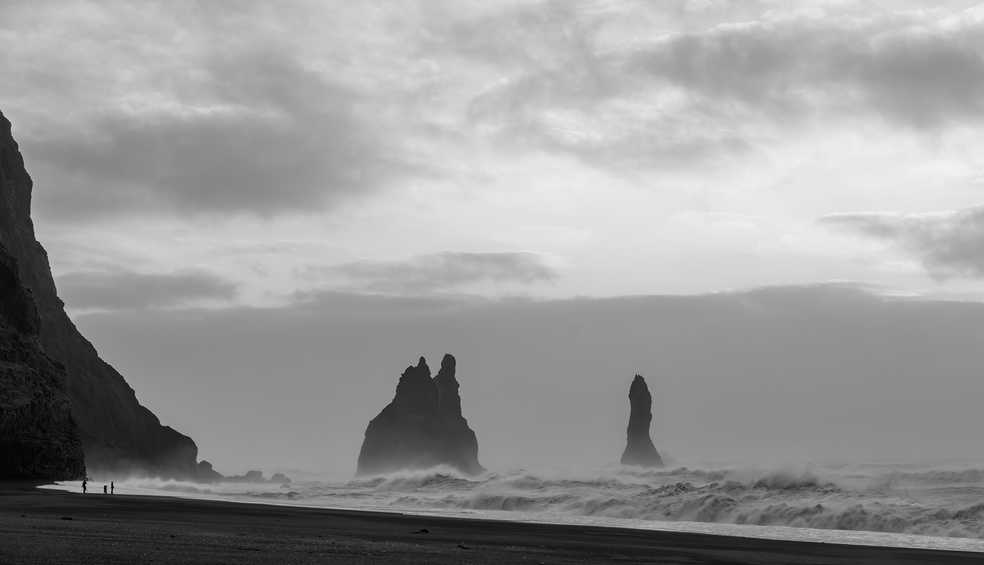 Sunrise over Reynisfjara Black Beach, Vik