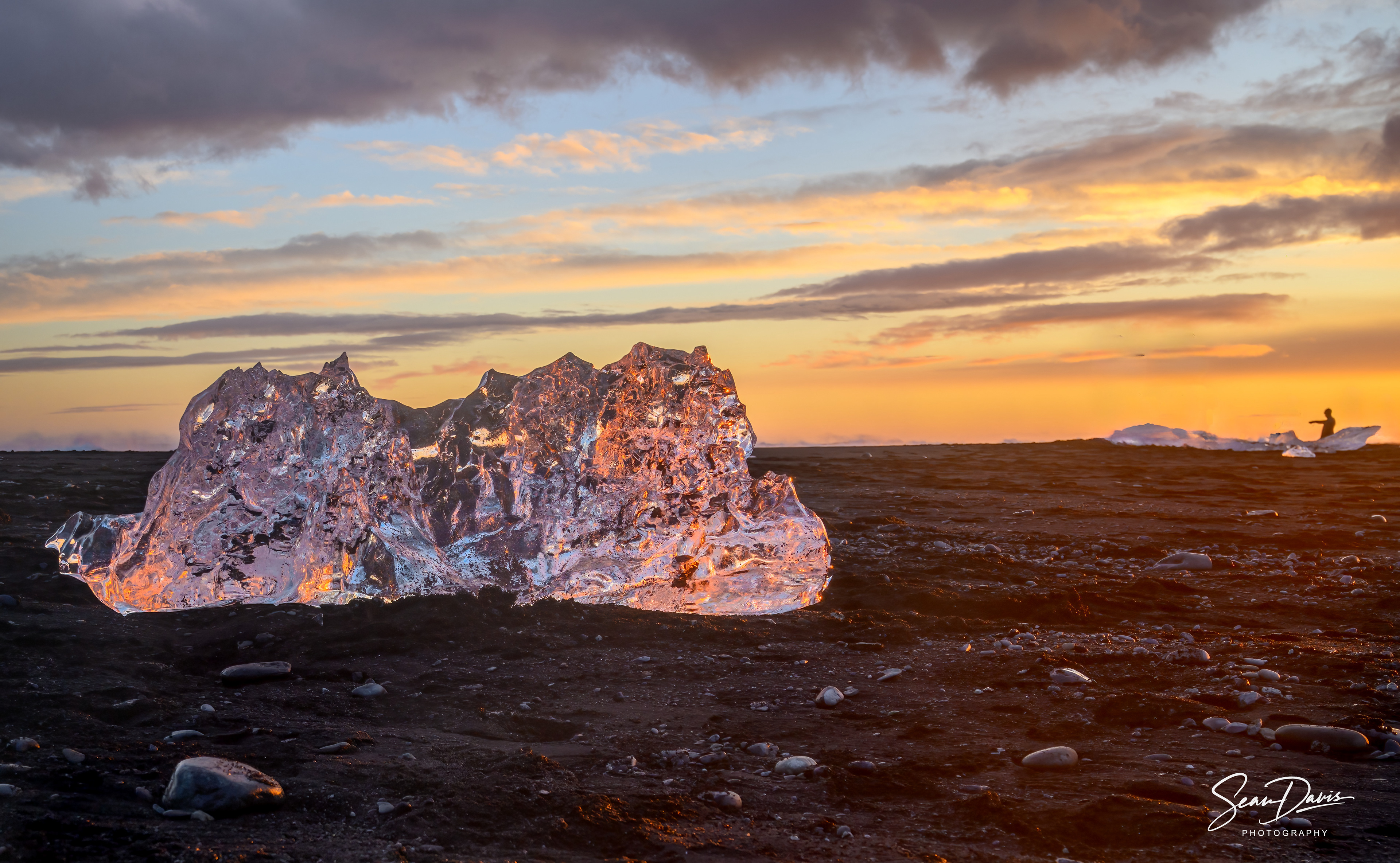 Sunset at Diamond Beach, Jökulsárlón