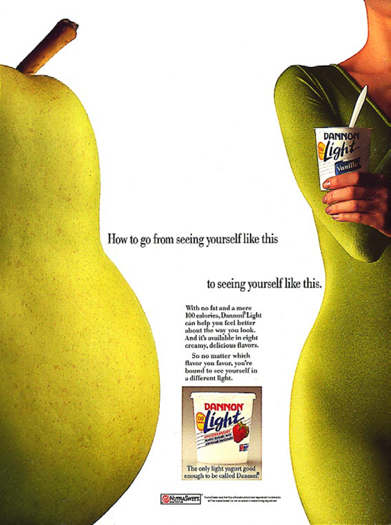 Magazine advertisement and in-store signage for the introduction of Dannon Light