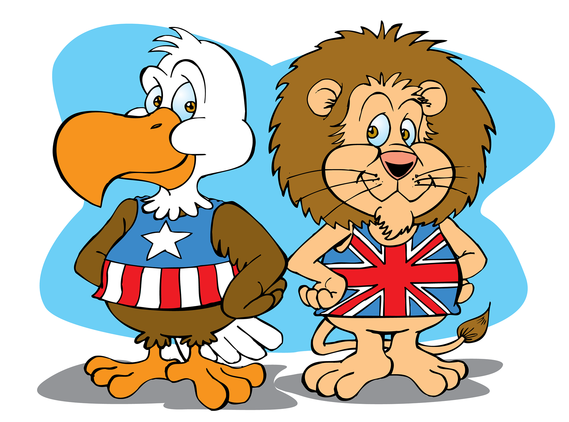 Illustration for public relations piece celebrating US – UK alliance
