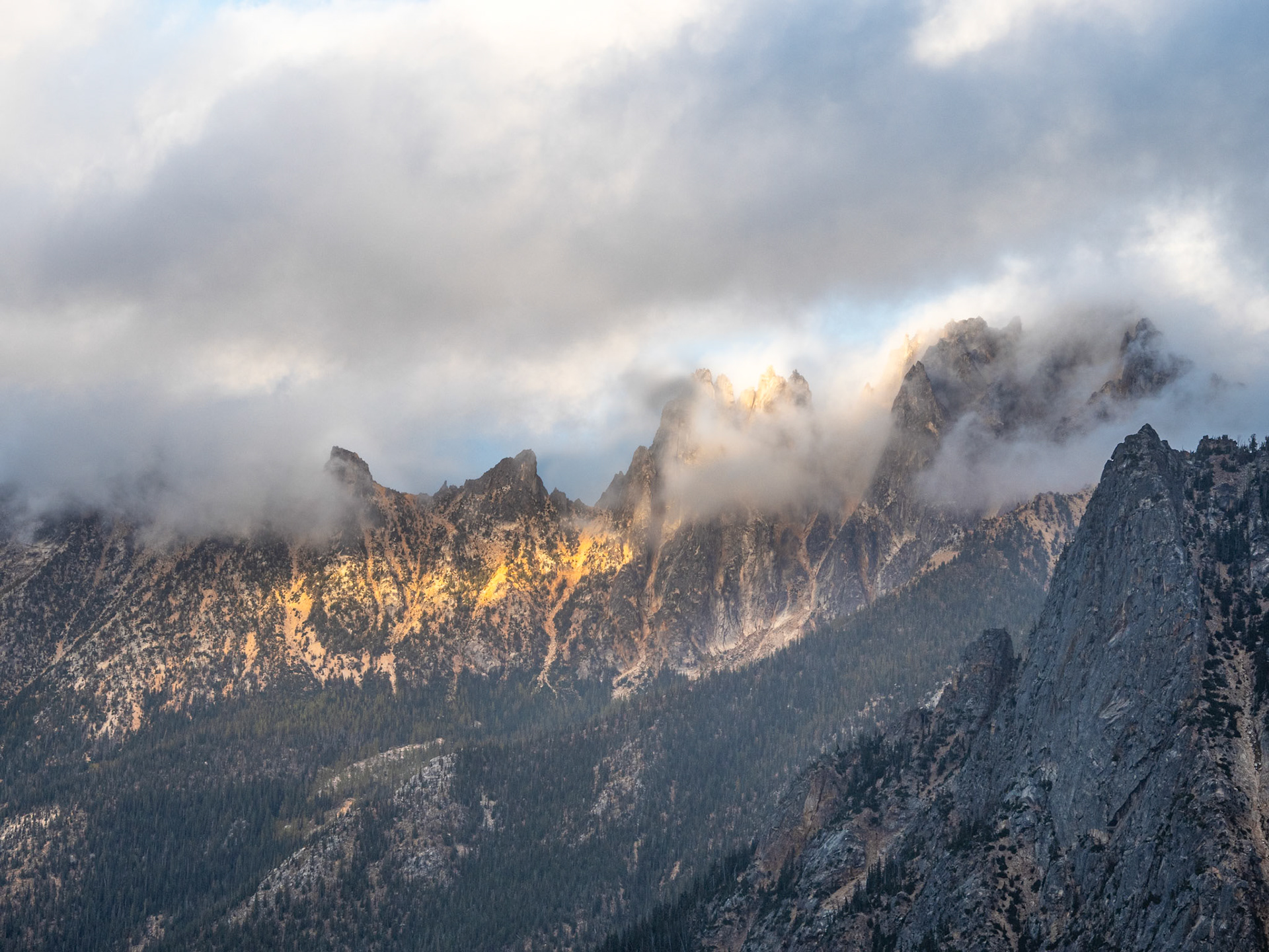 Silver Star Mountain with Atmospheric Clouds