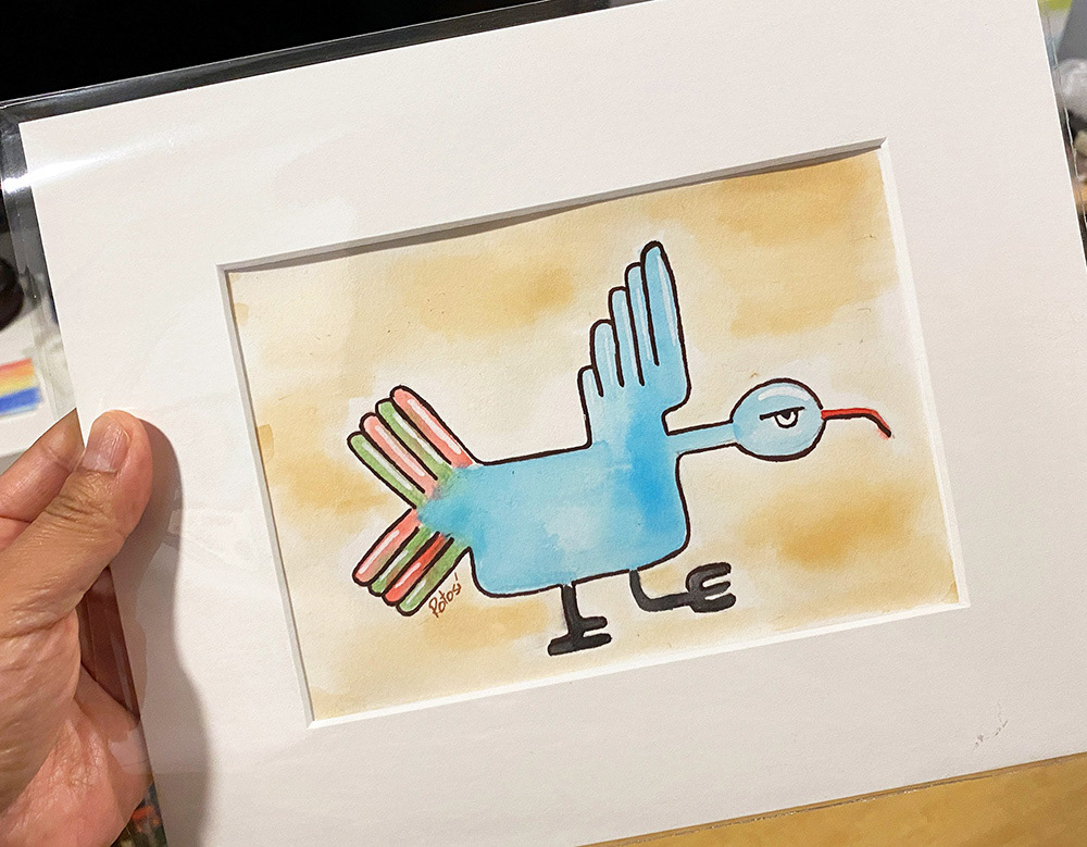 Older watercolor painting of the bird (2021).