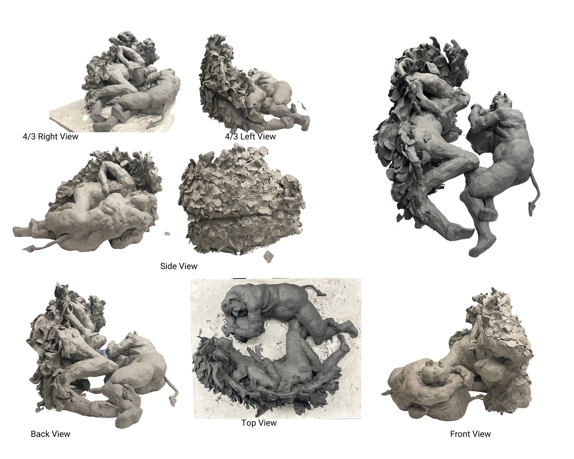 Angel and Demon, Clay Sculpture