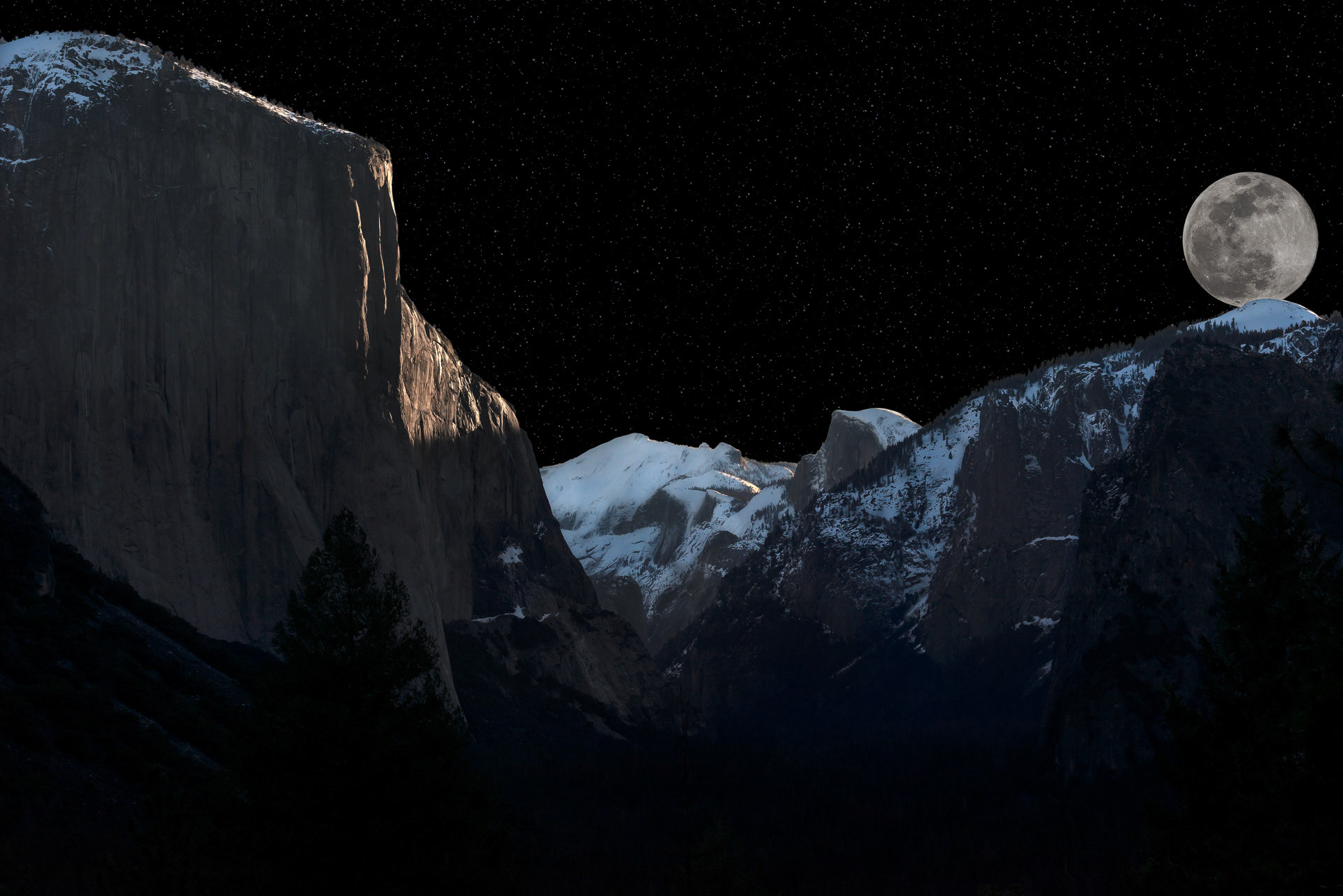 Moonlight on El Capitain