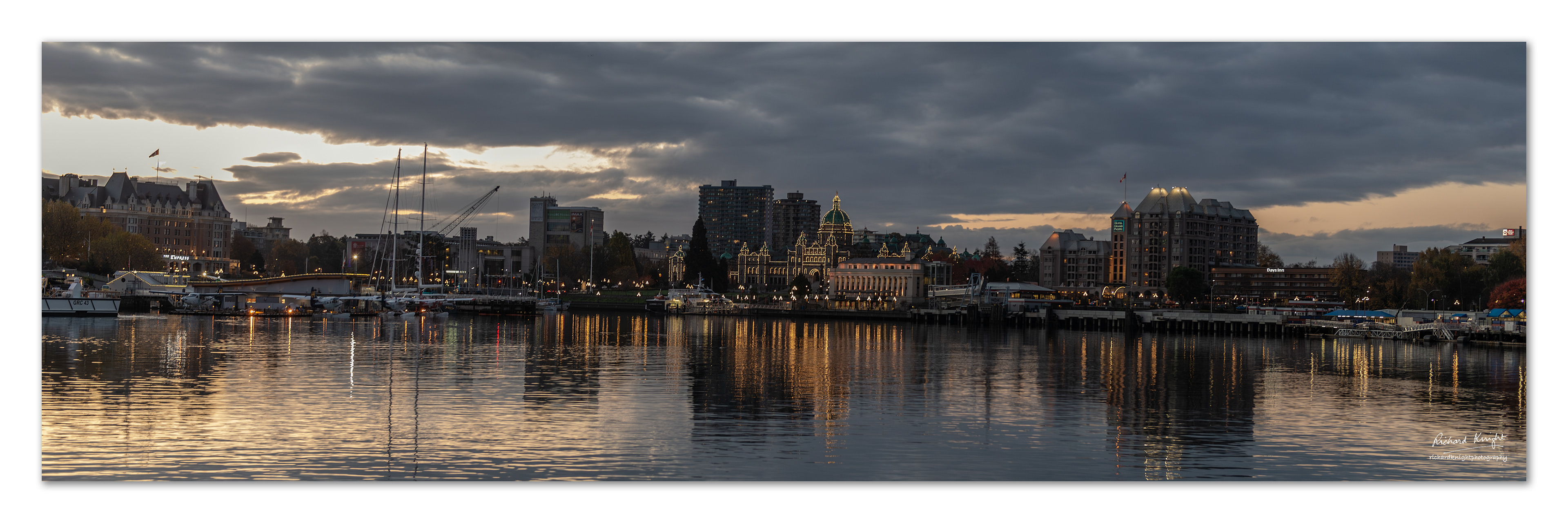 Victoria's skyline at twilight