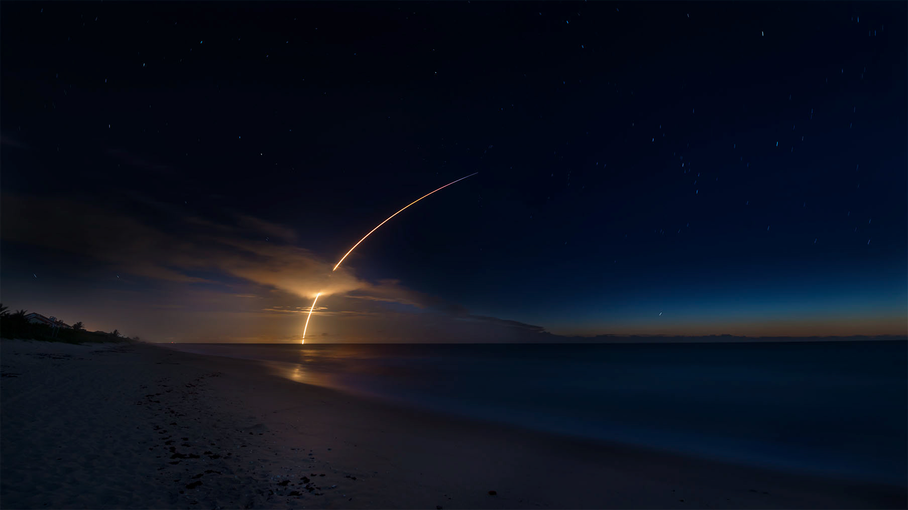 Early morning rocket launch, Kennedy Space Center Florida