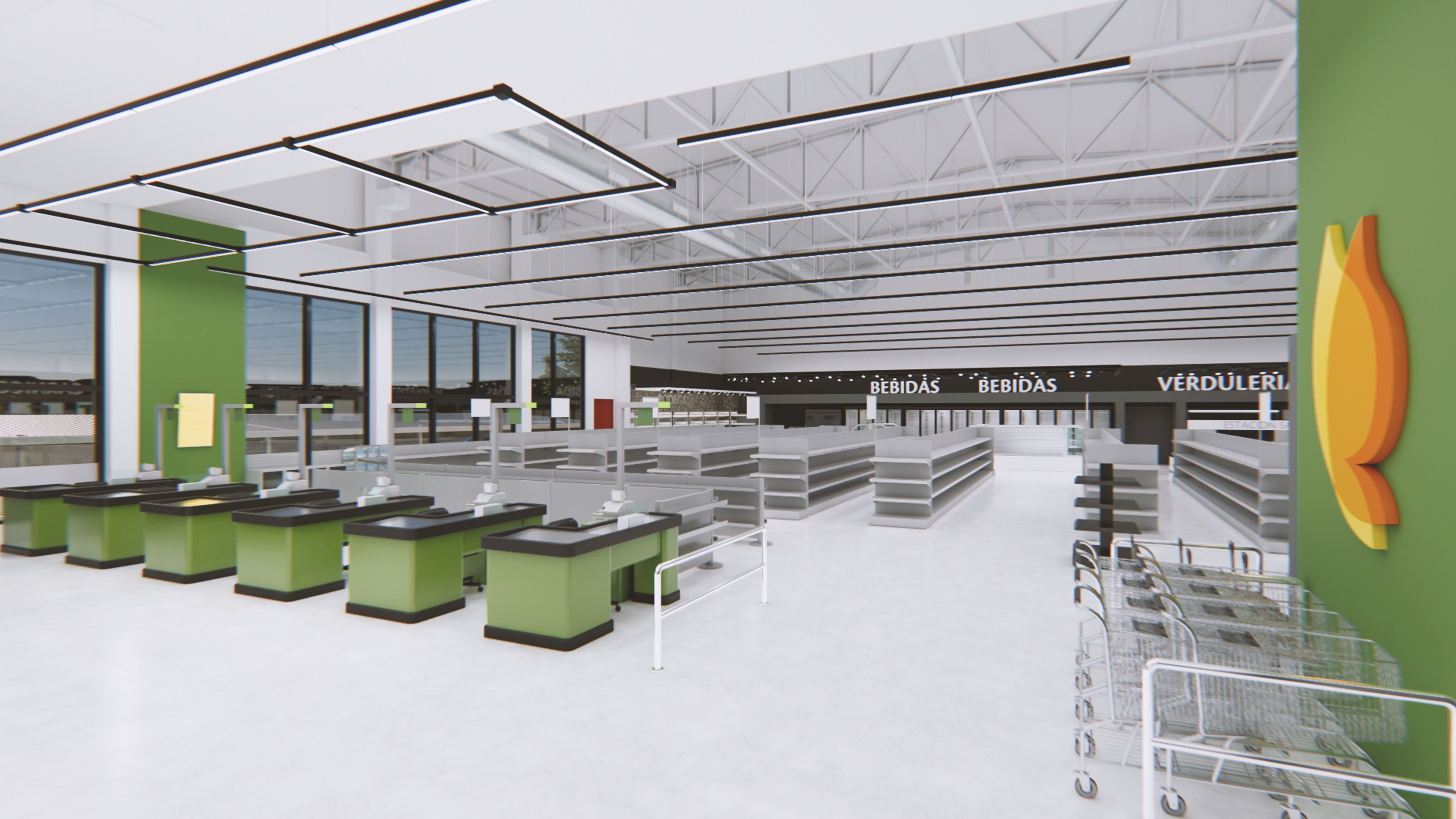 Checkout lines and general interior view