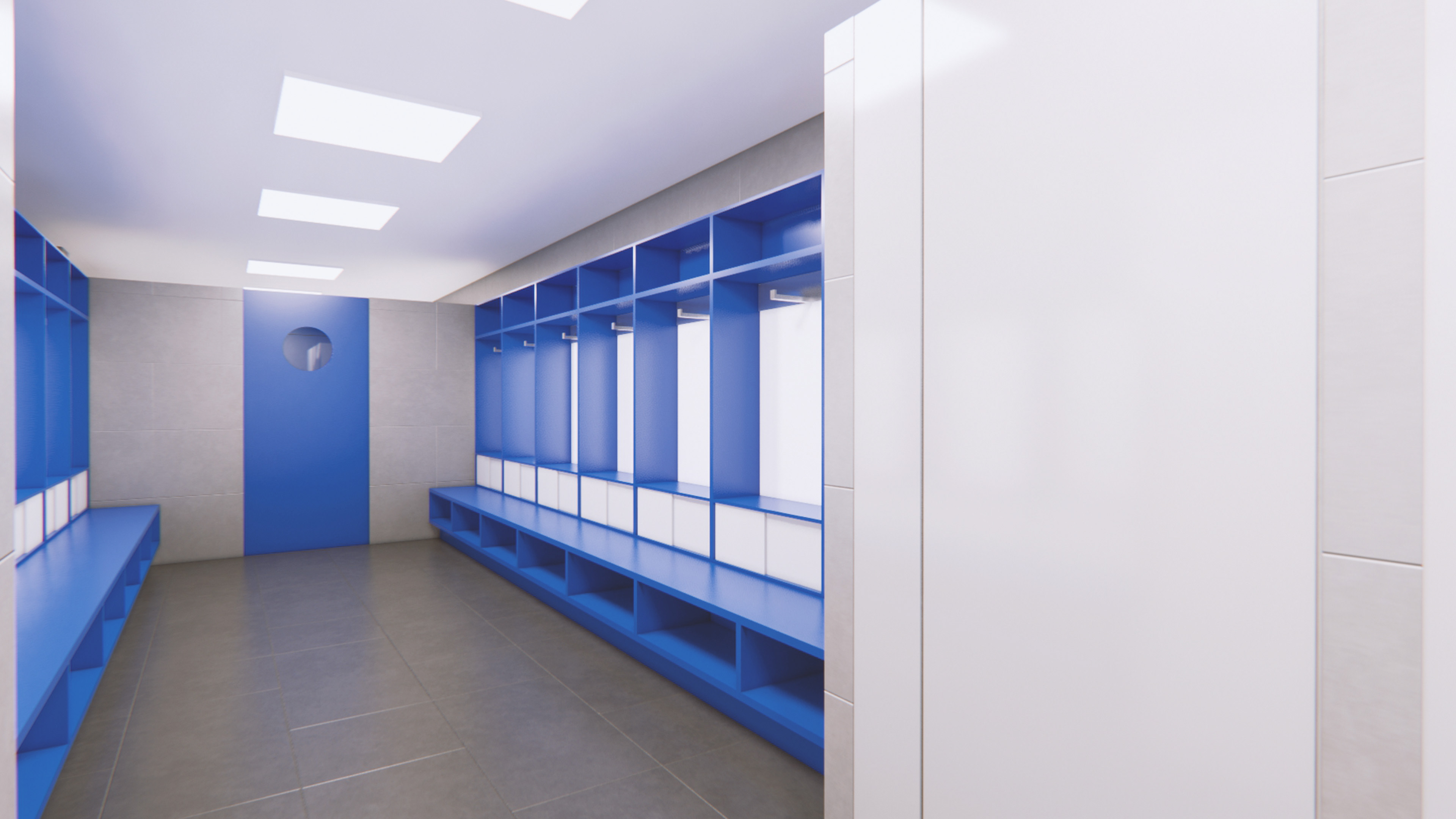Grand stand and locker rooms
