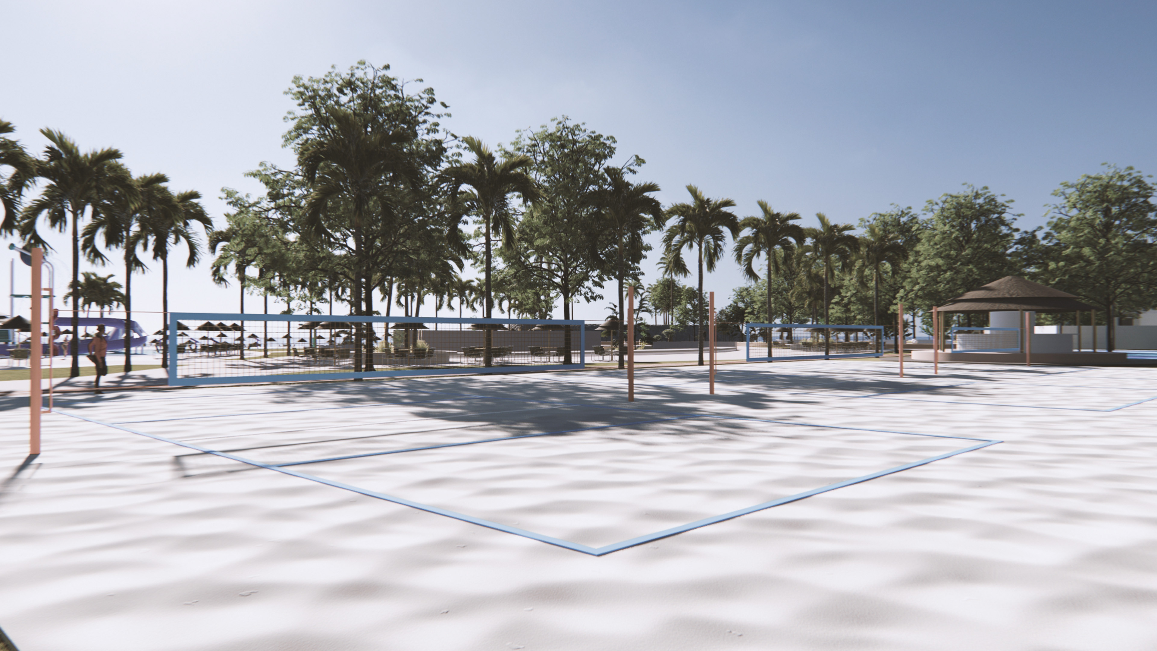 Beach volleyball courts