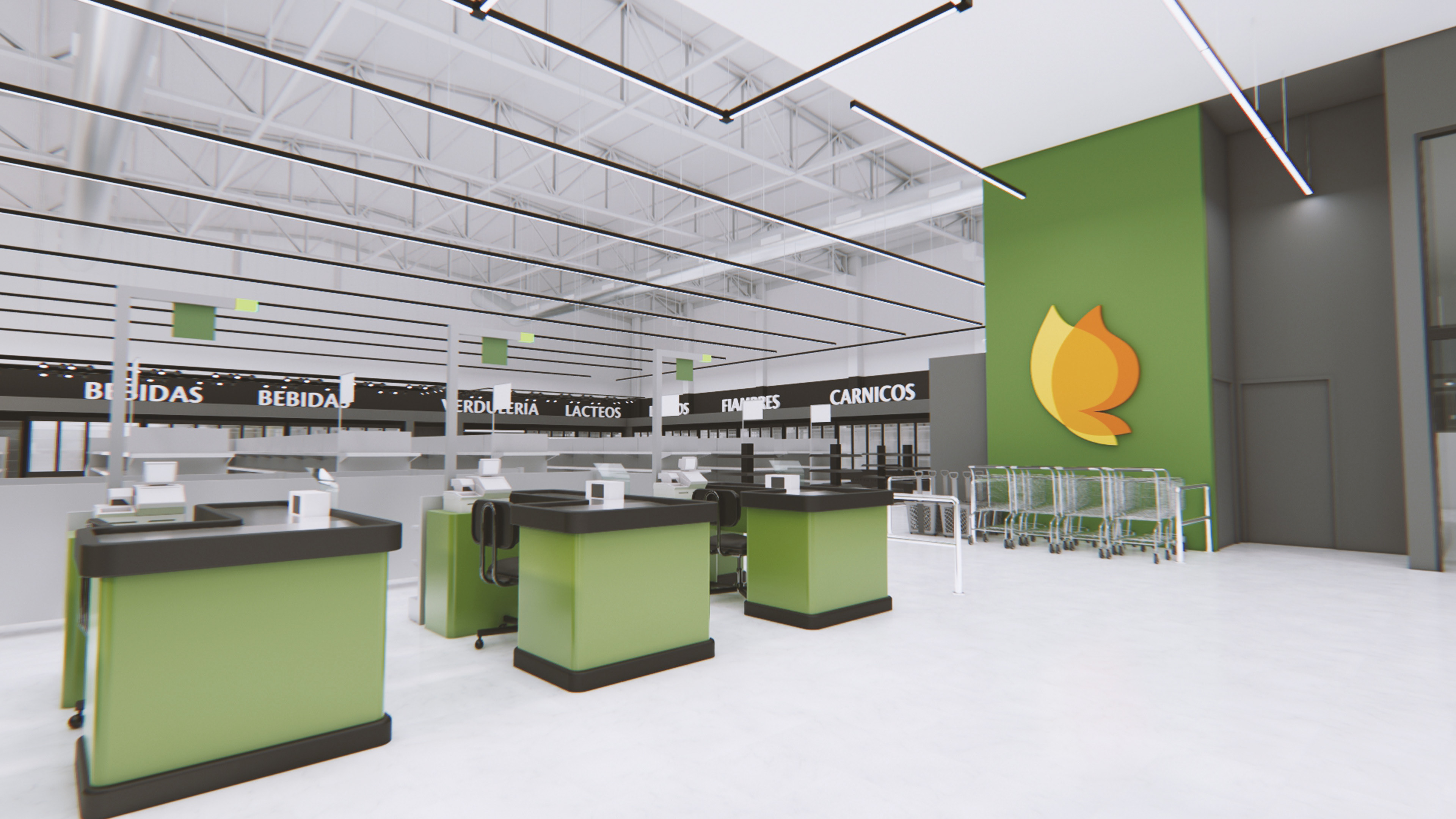 Checkout lines and general interior view