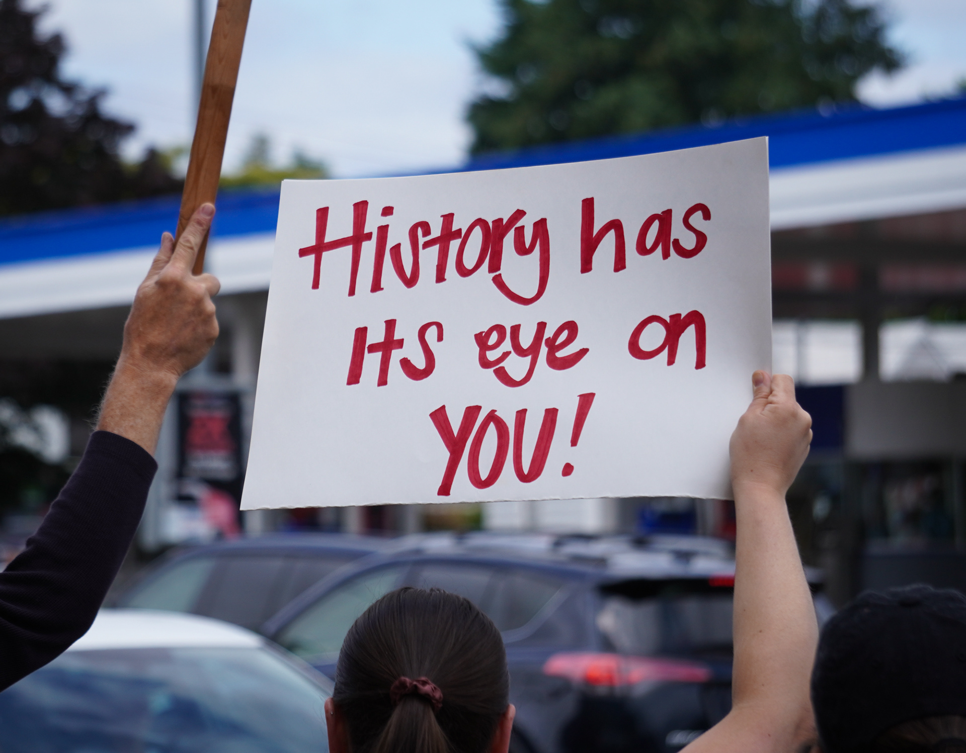 Thousands show up to a No Kings protest in Tigard, Oregon, just outside Portland.