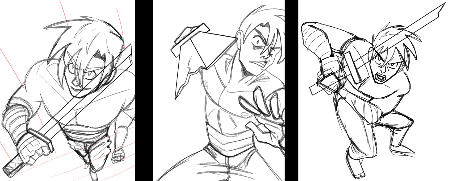 Pixel Samurai Planned Poses for Cover