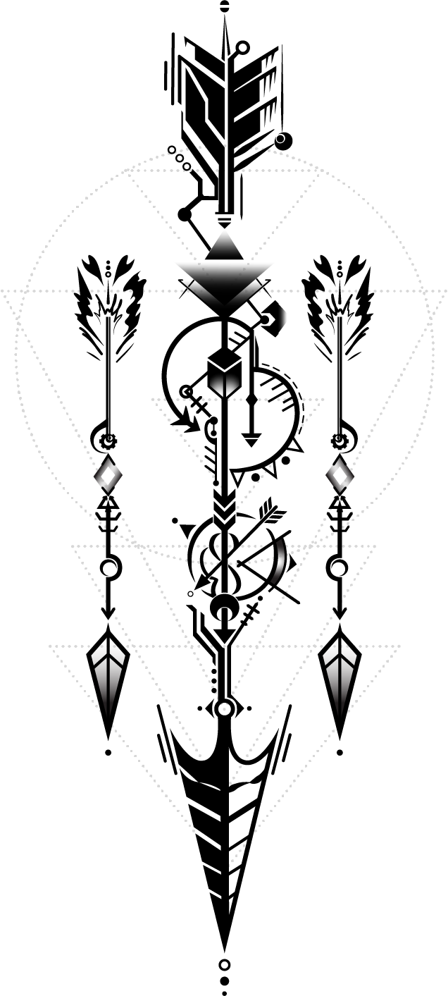 Tribal Arrowhead - Tattoo Design - Illustrator