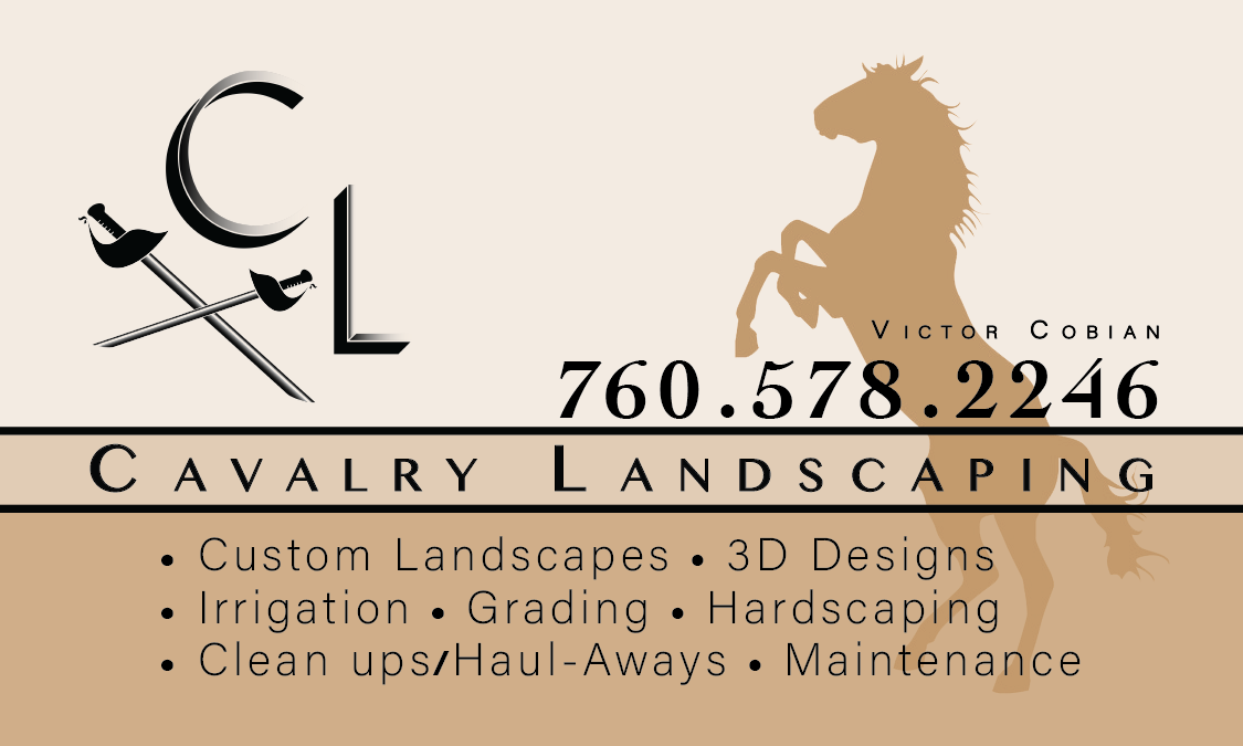 Cavalry landscaping - front of card - illustrator