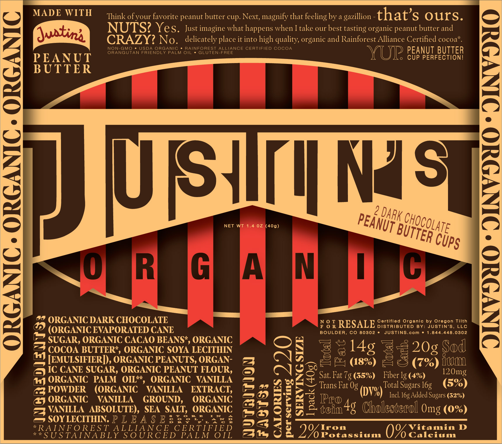 Justin's Candy Wrapper Packaging Redesign - Illustrator