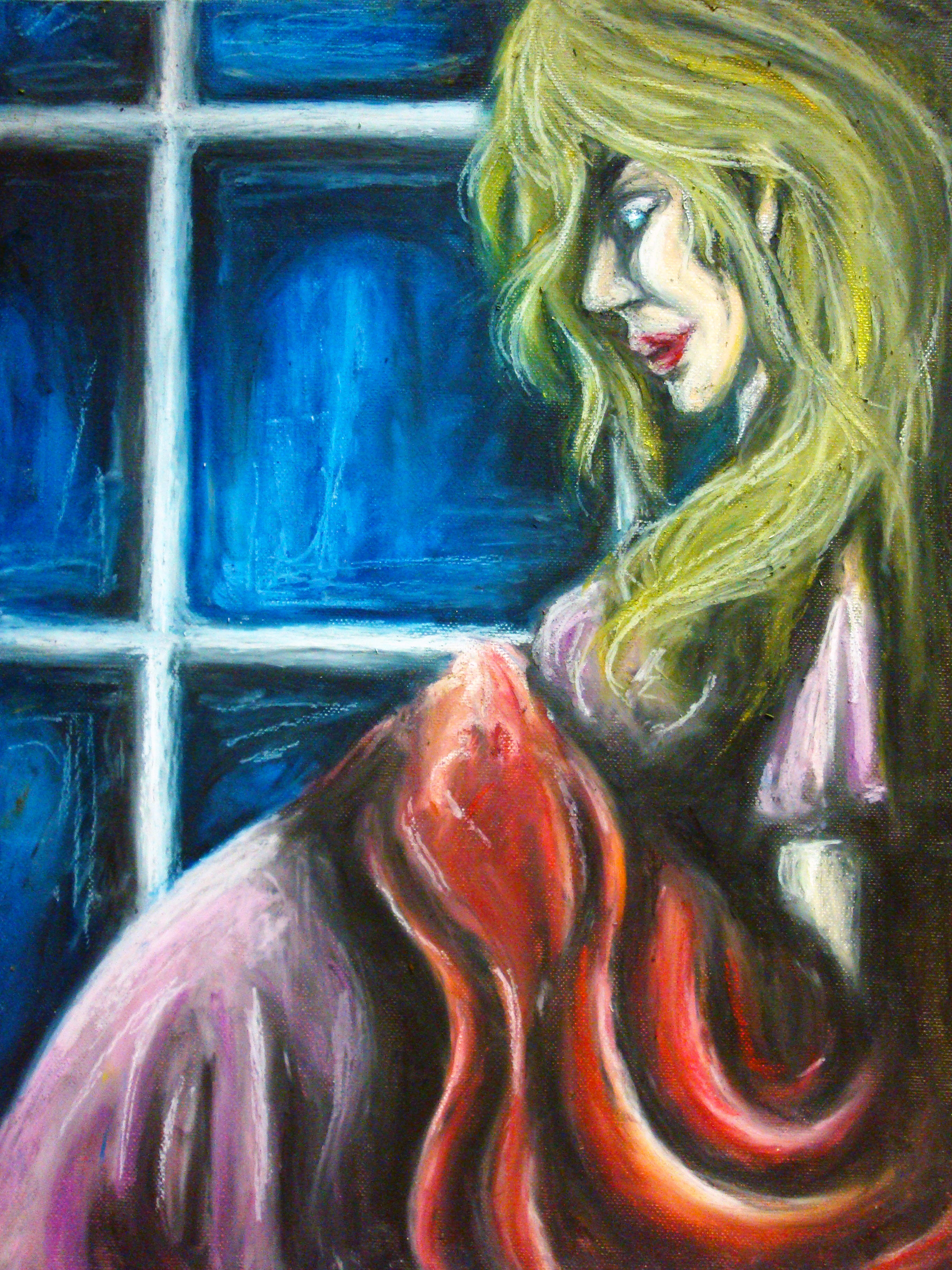 Expecting - Pastel on Canvas Board