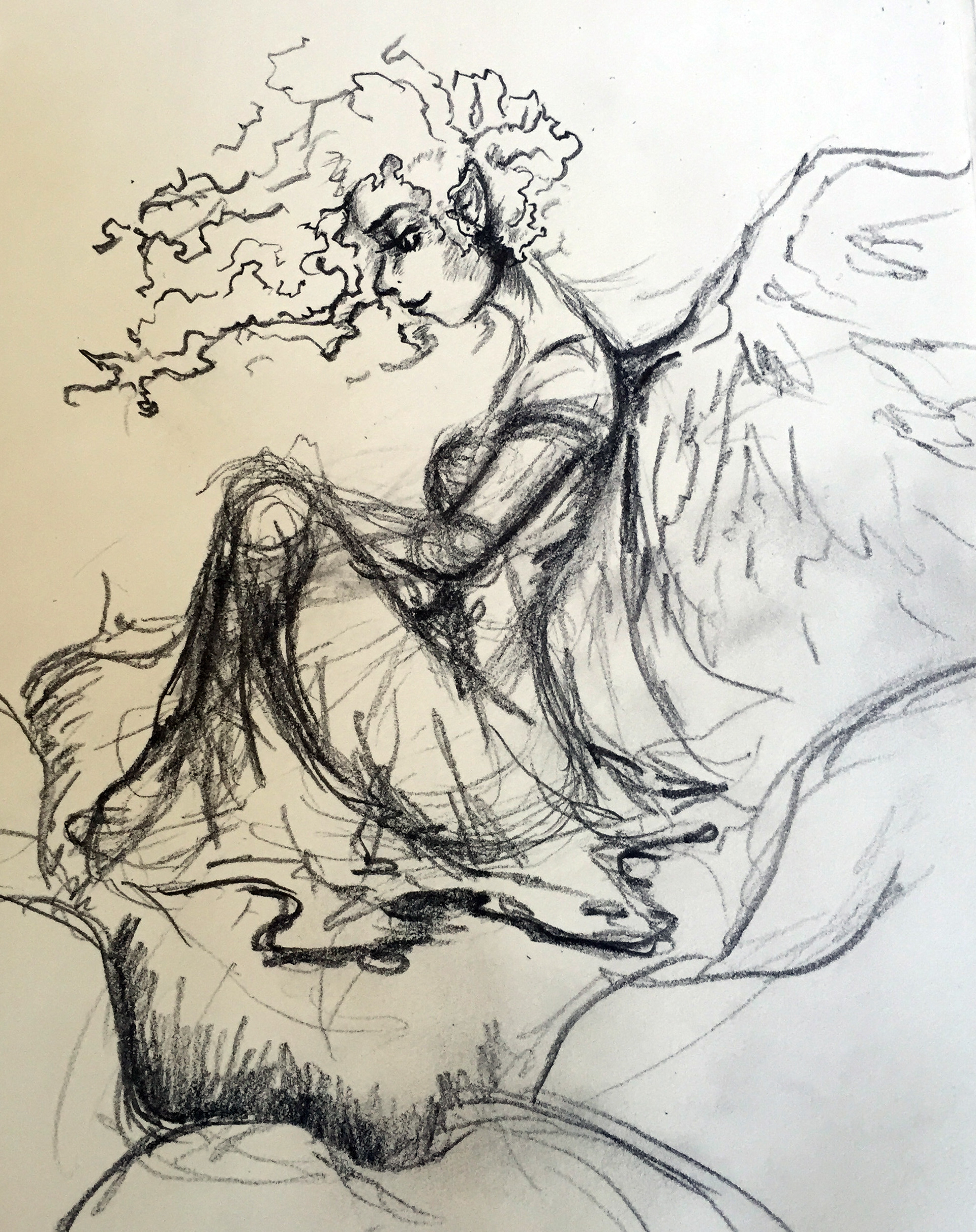 Pet Fairy 1st Version Sketch - Pencil