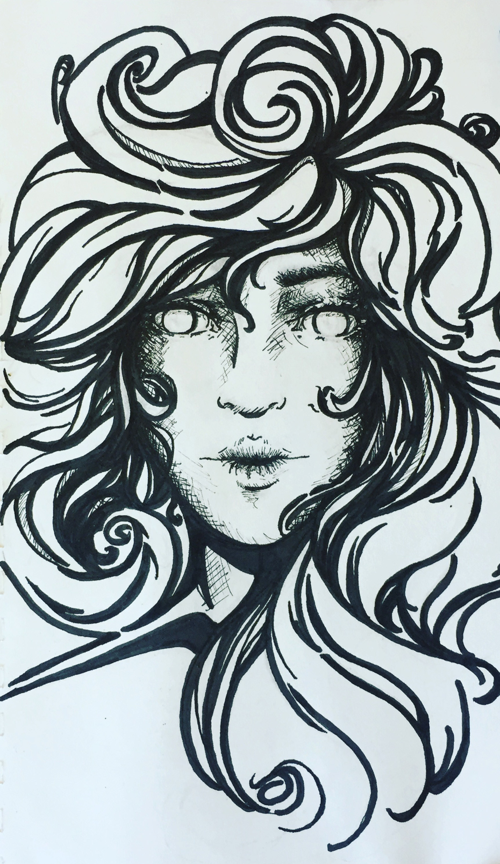 Hairs Breadth 3 - Pen, Marker Sketch