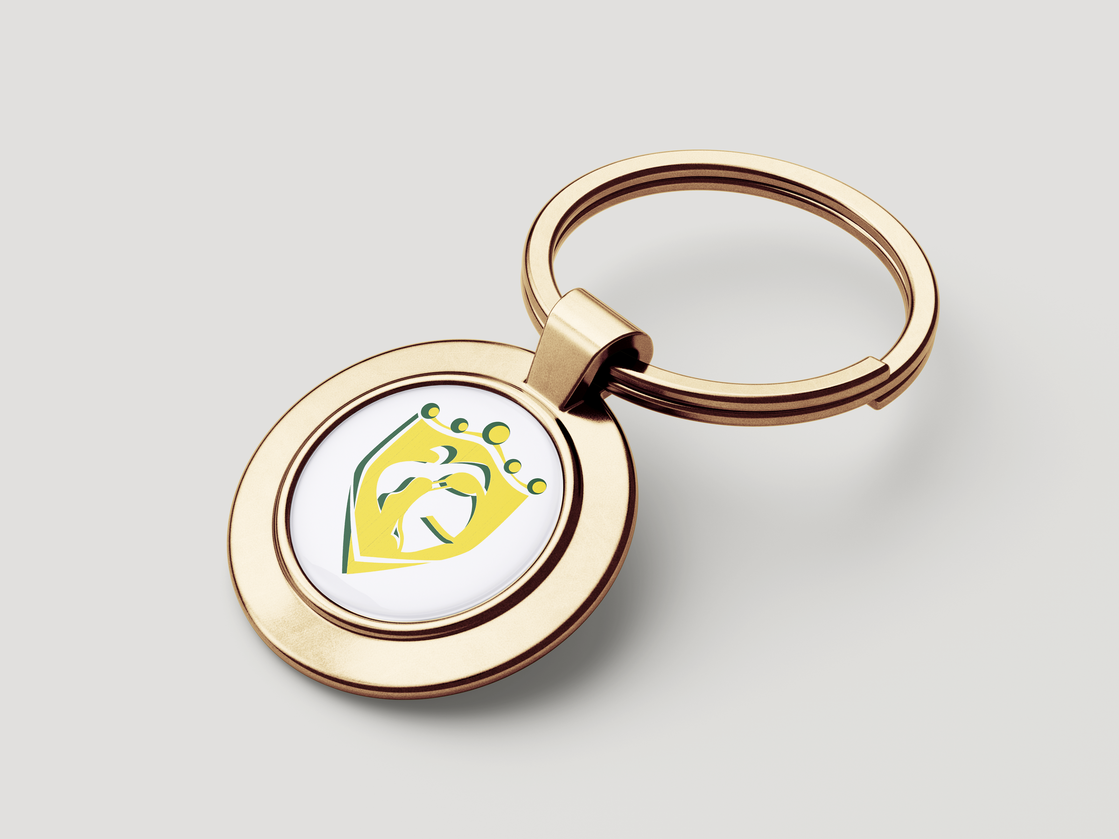 Gold Metal Keychain Mockup
