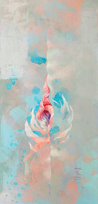 Siostra trzecia 48x100cm, akryl na płycie, nr. 10/2020