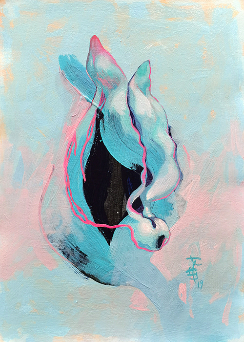 Kielich, 25x35 cm, akryl na płycie, nr. 10/2019