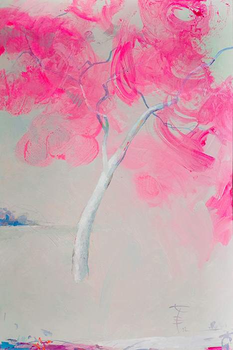 Rozpoczęcie, 90x60 cm, akryl na płycie, farba fluorescencyjna, nr 34/2022