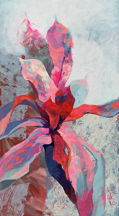 Istota, 48x87 cm, akryl na płycie, nr. 08/2021, 2200 pln