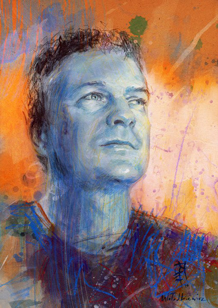 Krzysztof Grabowski, „Przekrój” 43/2010, akryl, kredki i kolaż cyfrowy, A4, 2010