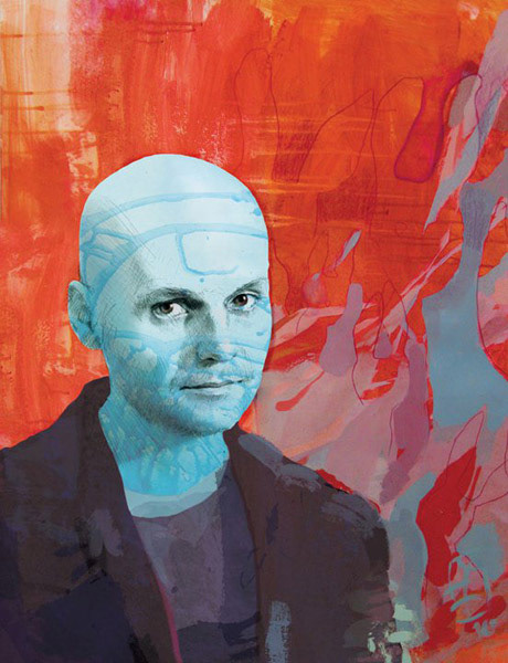 Iwan Wyrypajew, "Przekroj" 5/2010, acrylics + digital collage, A4, 2010