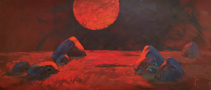 Czas, 130x56 cm, akryl na płycie, nr. 139/2021