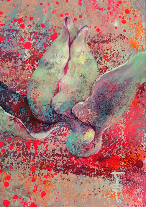 02 Czułości, 21x30 cm, akryl na płycie, nr. 109/2021 , 600 pln