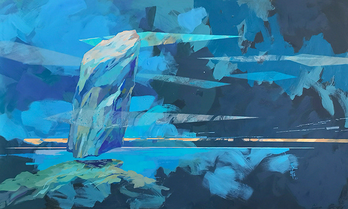 Powstaniem, 150x90 cm, akryl na płycie, nr. 11/2020, 5800 pln
