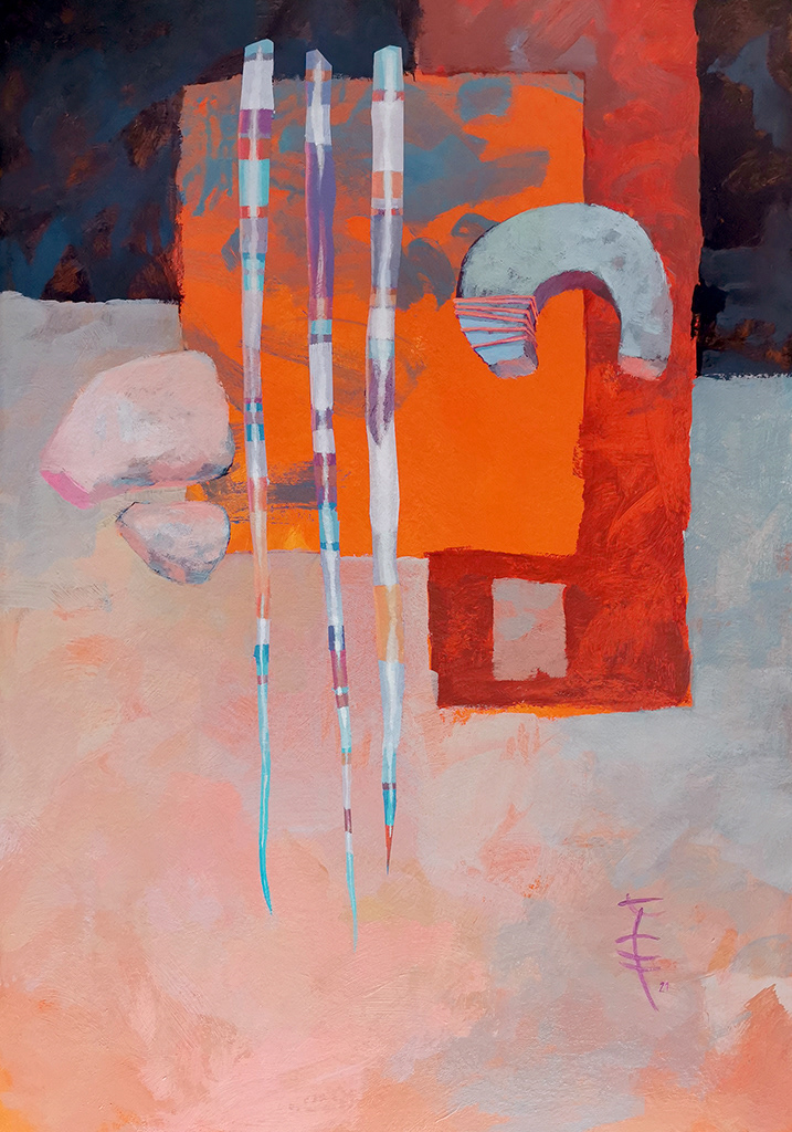 Wsparcie, 70 x 100 cm, akryl na płycie, nr. 24/2021, 3100 pln