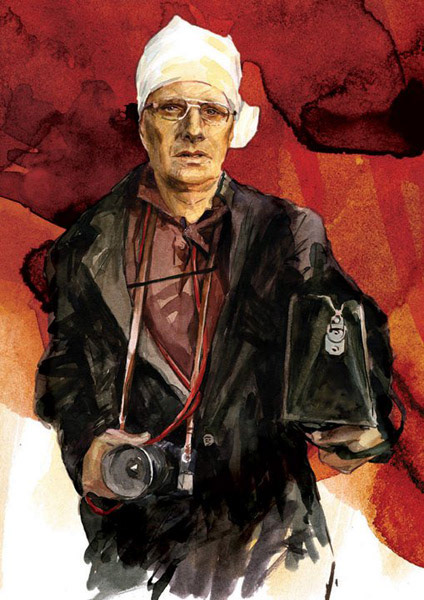 Adam Sikora, "Przekroj" 33/2010, watercolor on paper, A4, 2010