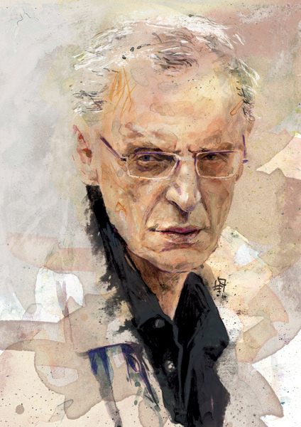 Eustachy Rylski, niepublikowany (wywiad ostatecznie się nie ukazał), akwarela i kolaż cyfrowy, A4, 2010