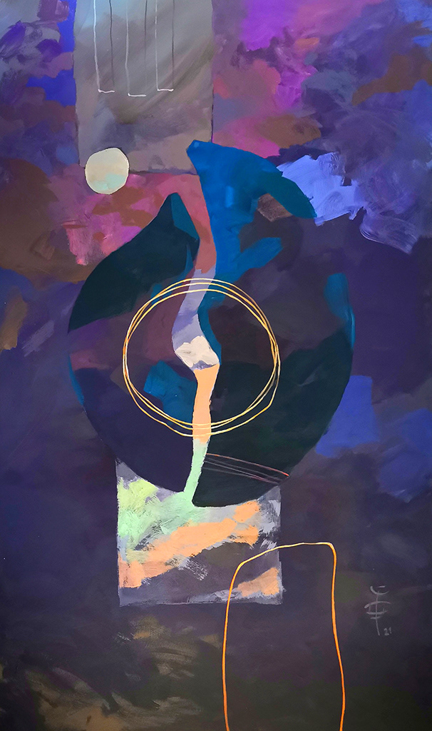 Majętoność, 90 x 150 cm, akryl na płycie, nr. 11/2021, Sprzedany