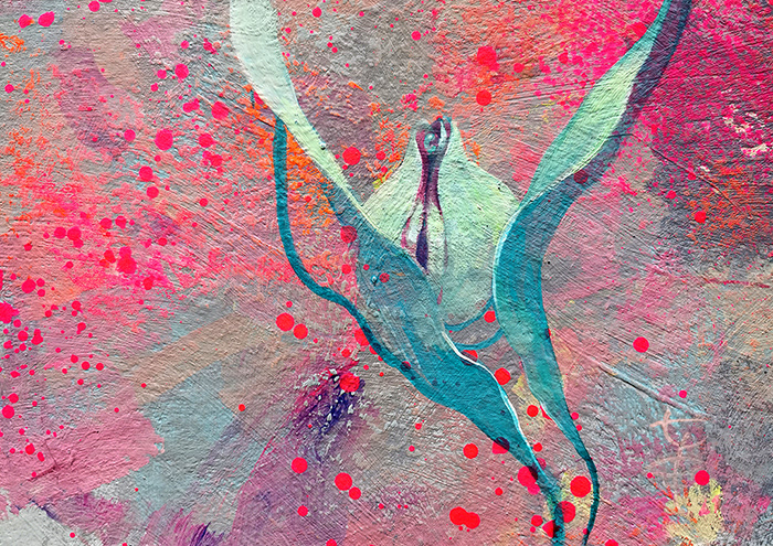 05 Czułości, 21x30 cm, akryl na płycie, nr. 109/2021 , 600 pln