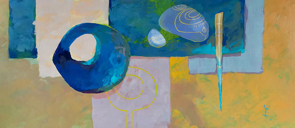 Płodność, 56,5 x 129,5 cm, akryl na płycie, nr. 26/2021, sprzedana