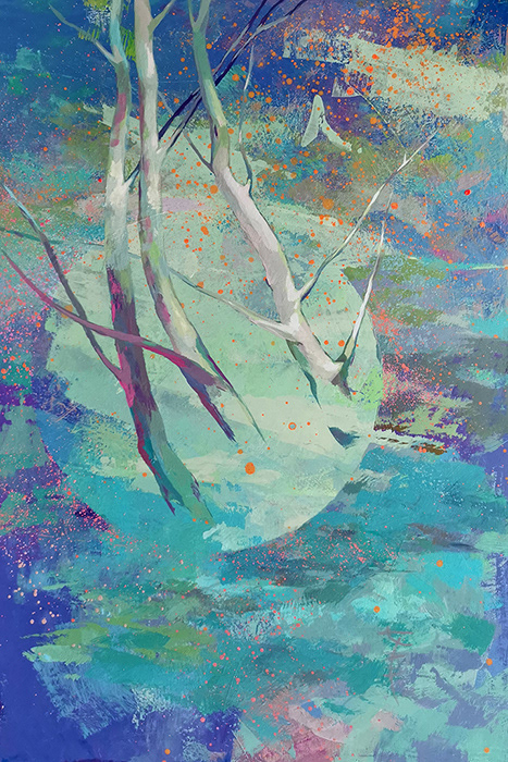 Kształt, 90x60 cm, akryl na płycie, nr 41/2022, Sprzedany
