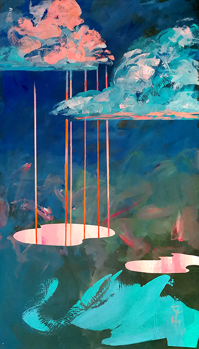 Wsłuchaj się, 57x99,5 cm, akryl na płycie, nr. 110/2021 3400PLN