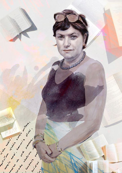 Clare Cavanagh, "Przekroj" 30/2010, acrylics + digital collage, A4, 2010
