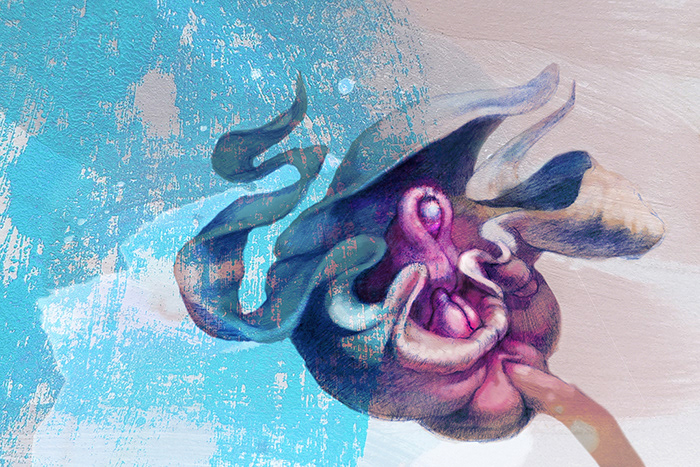Otulenie, 90x60 cm, grafika cyfrowa, 125/2021, wydruk giclee, 800 pln