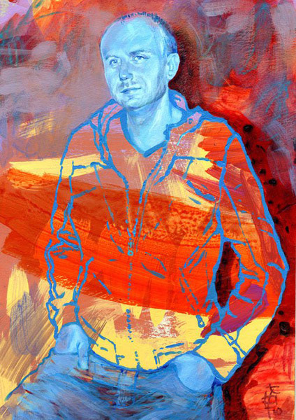 Marcin Koszalka, „Przekrój” 15/2010, akryl + kolaż cyfrowy, A4, 2010