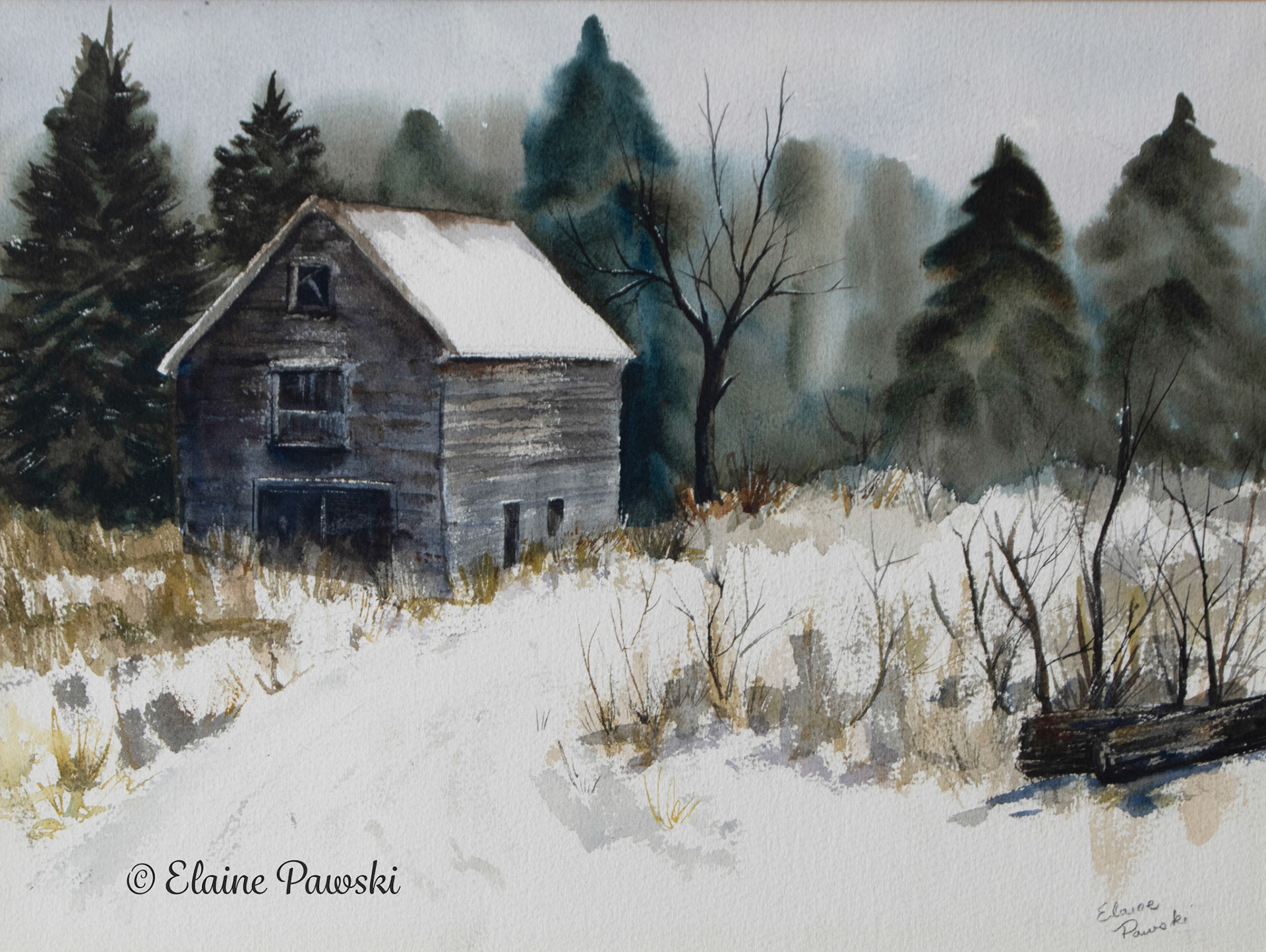 Snowy Barn