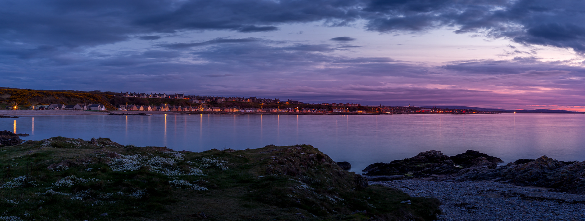 Portessie at sunset from Strathlene Beach