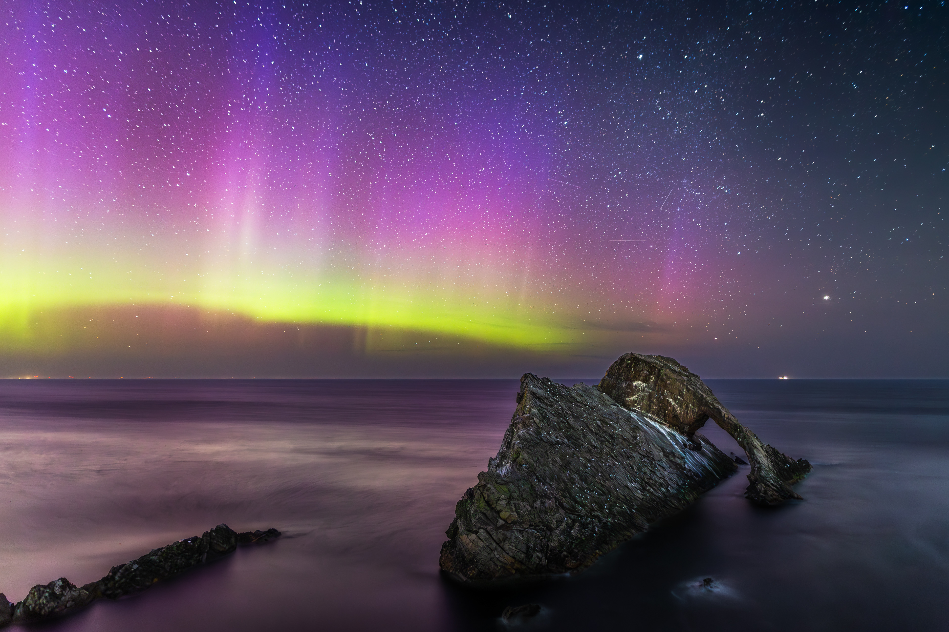 The iconic Bow Fiddle Rock, Portknockie, Scotland.