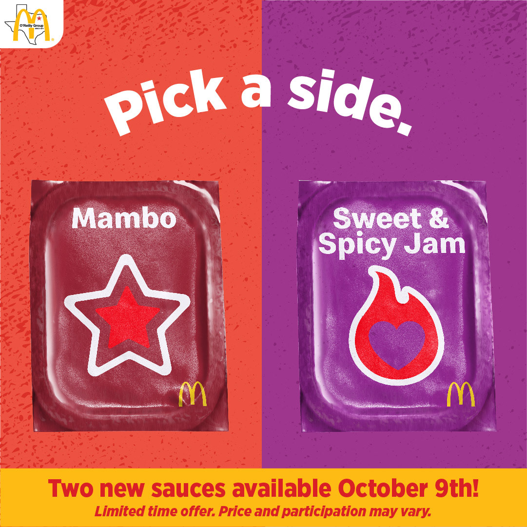 Social media post for McDonald's advertising their new sauces