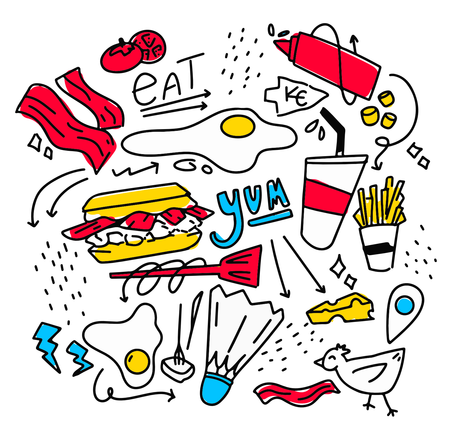 Sketch of how a possible mural could look in the restaurant.